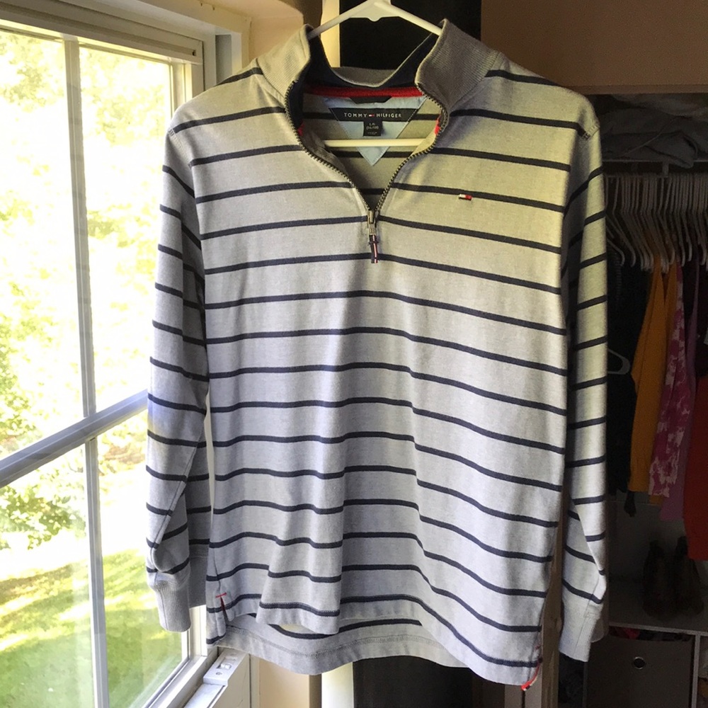 Tommy Hilfiger 1/4 Zip Navy and Grey